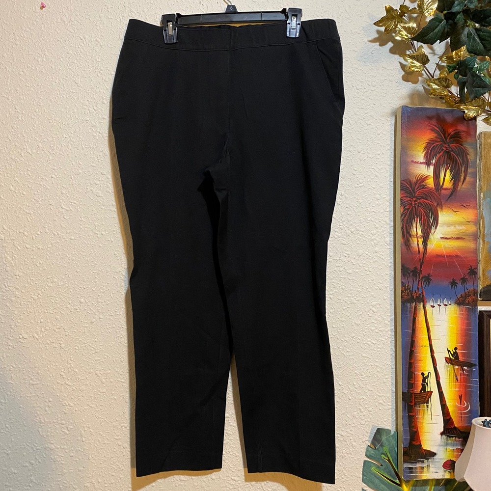 Spanx The Perfect Pant‎ Black Slim Straight Leg Pull On Trousers Womens XL